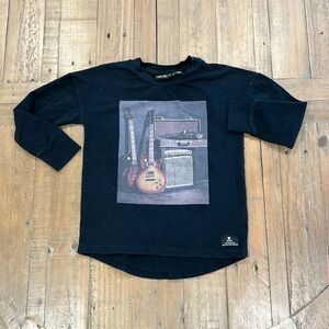 Rock your kid black guitar long sleeve tee